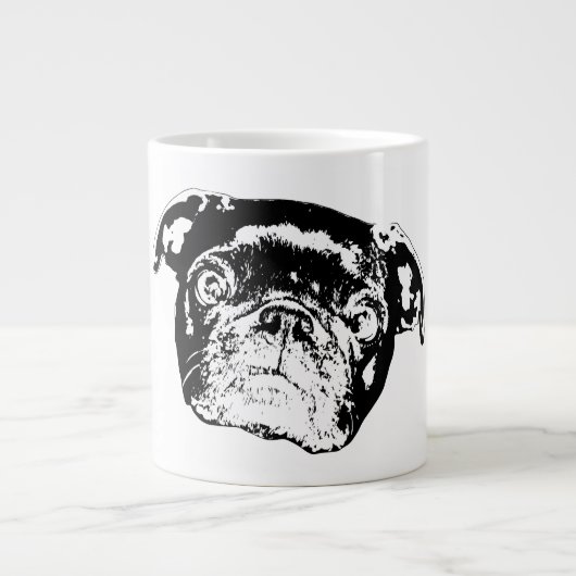 Vector Ochtendpug Grote Koffiekop (Voorkant)
