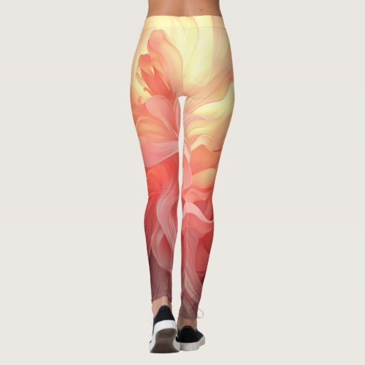 Vector Ombre Fluid Coral Flame Leggings (Achterkant)