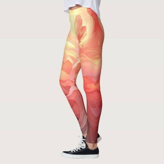 Vector Ombre Fluid Coral Flame Leggings (Links)