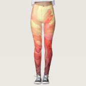Vector Ombre Fluid Coral Flame Leggings (Voorkant)