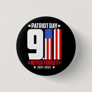 Vector patriot dag 911 nooit vergeten t shirt ontw ronde button 3,2 cm