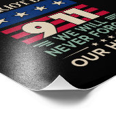 Vector patriot dag 9 11 we zullen nooit vergeten o foto afdruk (Hoek)