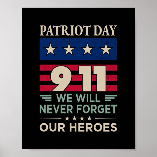 Vector patriot dag 9 11 we zullen nooit vergeten o poster (Voorkant)