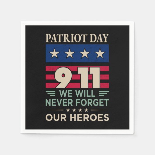 Vector patriot dag 9 11 we zullen nooit vergeten o servet (Voorkant)