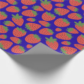 Vector Rode & Blauwe Aardbei Cadeaupapier (Hoek)