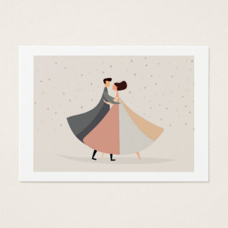 vector romantische illustratie met man en vrouw in visitekaartje