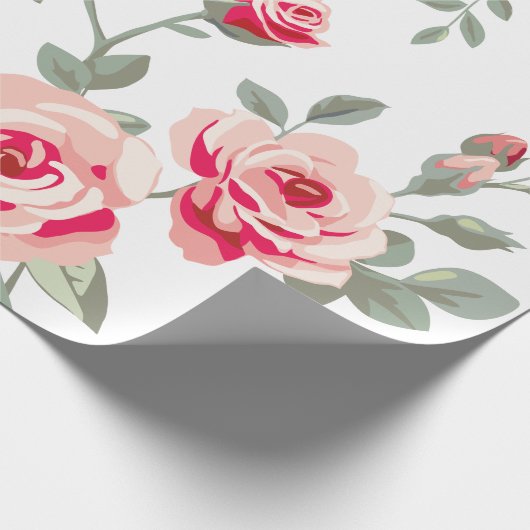 Vector Roos Pattern Wrapping Paper Cadeaupapier (Hoek)