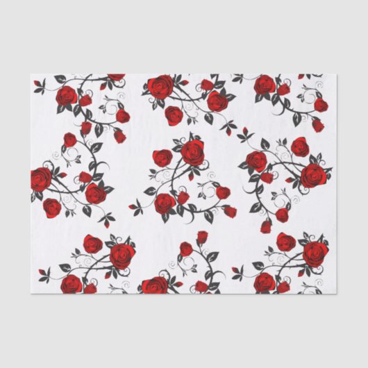Vector rozen bij wit, DIY, cadeauverpakking Tissuepapier (Voorkant)