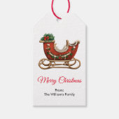 Vector Santa Sleigh Cadeaulabel (Voorkant)