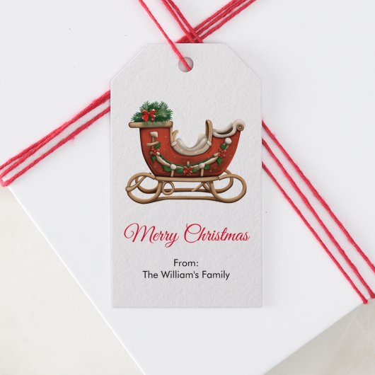 Vector Santa Sleigh Cadeaulabel