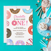 Vector Schattigee donuts Sweet Een 1e verjaardag Kaart