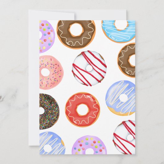 Vector Schattigee donuts Sweet Een 1e verjaardag Kaart (Achterkant)