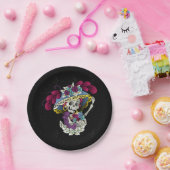 Vector schedel mexicaanse catrina papieren bordje (Feest)