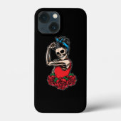 Vector schedel rockabilly  stijl Case-Mate iPhone case (Achterkant)