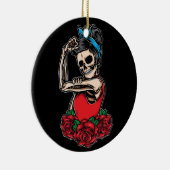 Vector schedel rockabilly  stijl keramisch ornament (Rechts)