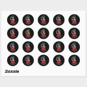 Vector schedel rockabilly stijl ronde sticker (Vel)