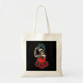 Vector schedel rockabilly  stijl tote bag (Voorkant)