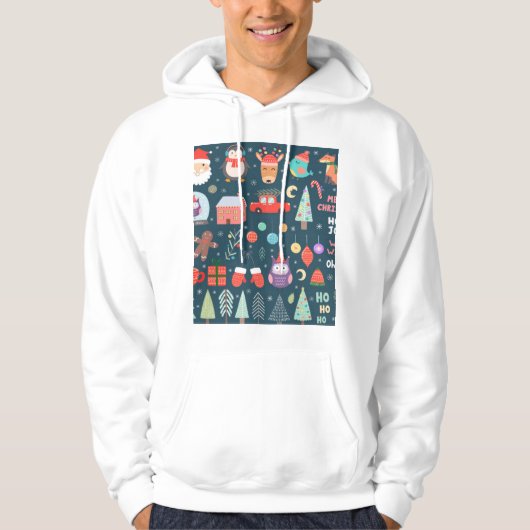 vector set schattig kerstelement santa pinguïn hoodie (Voorkant)