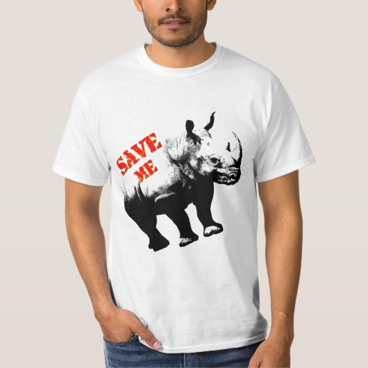 Vector Silhouette Rhino red me T-shirt (Voorkant)