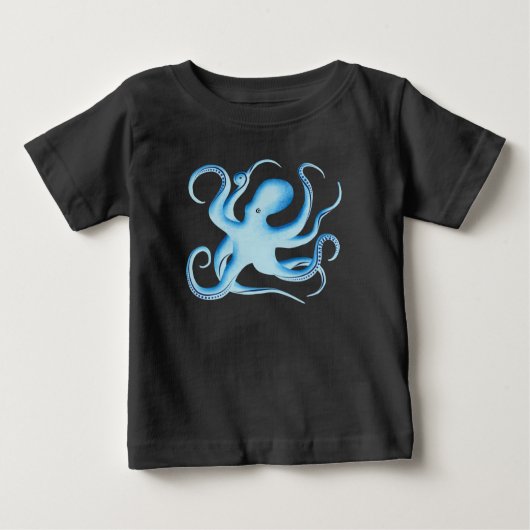 Vector Silhouette van Blauwe Octopus (Voorkant)