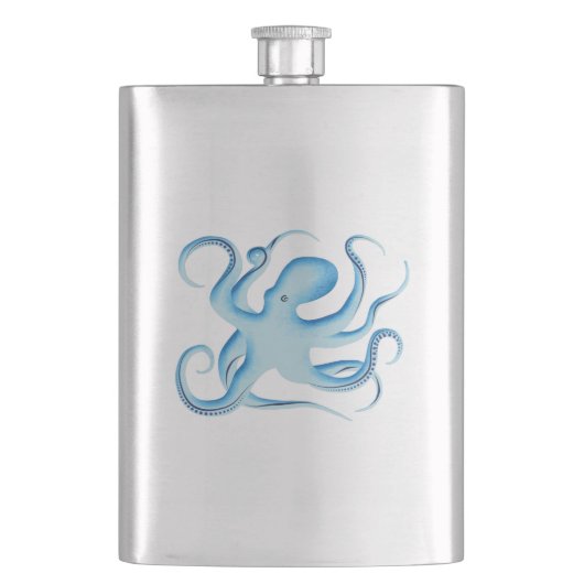 Vector Silhouette van Blauwe Octopus Flacon (Voorkant)