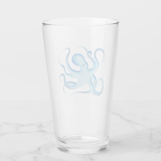 Vector Silhouette van Blauwe Octopus Glas (Achterkant)
