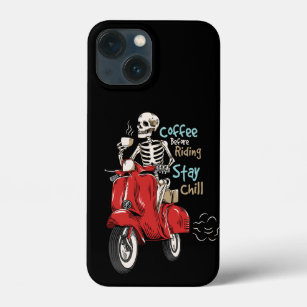 Vector skelet rijden op een scooter met een kopje  Case-Mate iPhone case