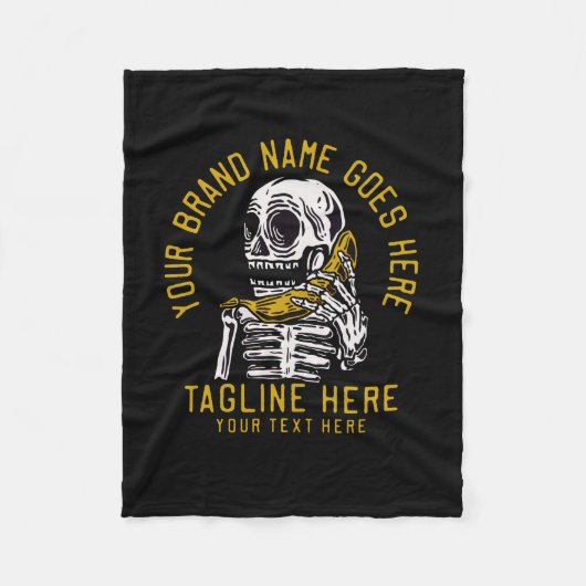 Vector skelet roepen een banaan t shirt d fleece deken (Voorkant)