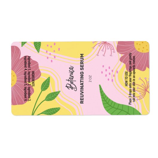 Vector Spring Serum Dropper Bottle Labels (Voorkant)