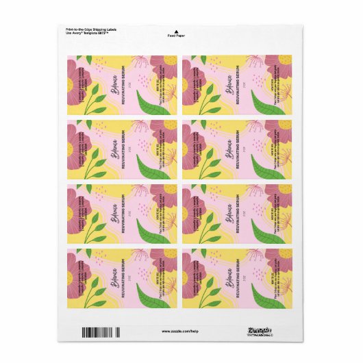 Vector Spring Serum Dropper Bottle Labels (Full Sheet)