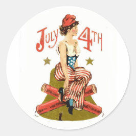 vector van 4 juli ronde sticker