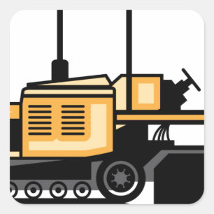 Vector van asfaltpaver vierkante sticker