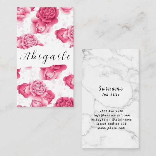 Vector van de ventilator naadloze Floral Bus Visitekaartje (Voorkant / Achterkant)