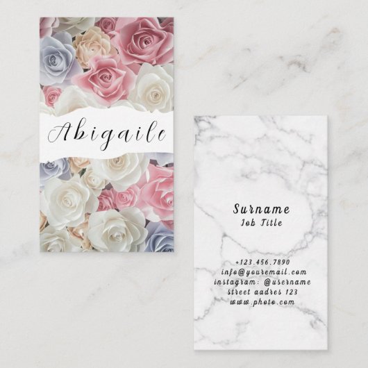 Vector van de ventilator naadloze Floral Bus Visitekaartje (Voorkant / Achterkant)