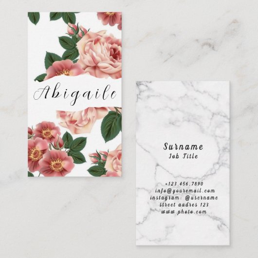 Vector van de ventilator naadloze Floral Bus Visitekaartje (Voorkant / Achterkant)