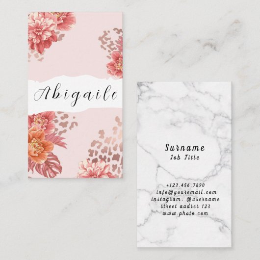 Vector van de ventilator naadloze  Floral Bus Visitekaartje (Voorkant / Achterkant)