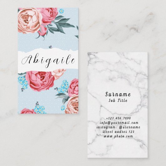 Vector van de ventilator naadloze  Floral Bus Visitekaartje (Voorkant / Achterkant)