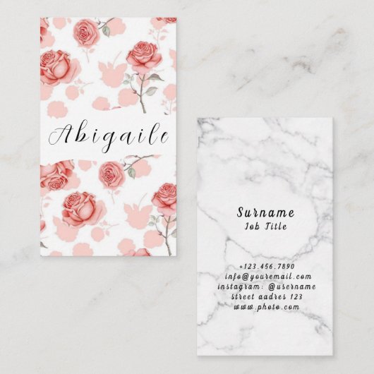 Vector van de ventilator naadloze  Floral Bus Visitekaartje (Voorkant / Achterkant)