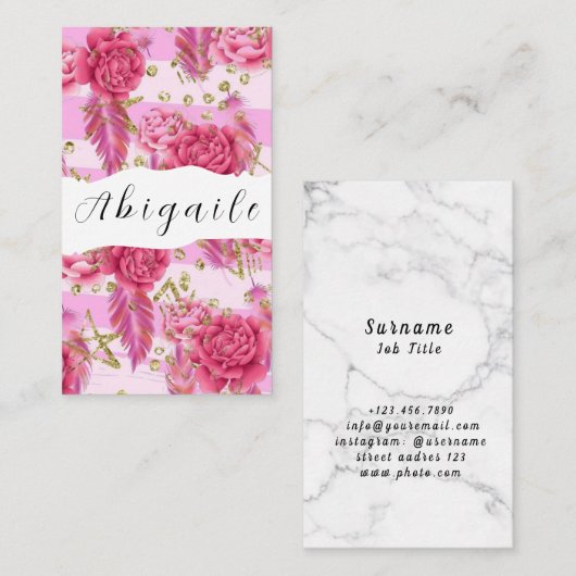 Vector van de ventilator naadloze  Floral Bus Visitekaartje (Voorkant / Achterkant)