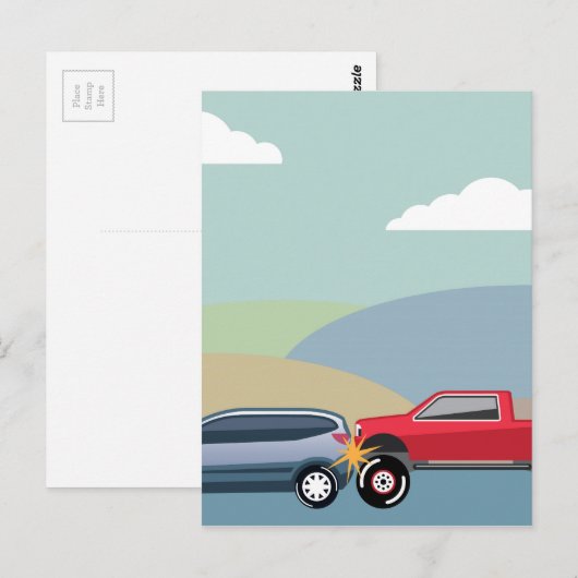 Vector van een voertuig met achteruitrijinrichting briefkaart (Voorkant / Achterkant)