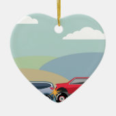 Vector van een voertuig met achteruitrijinrichting keramisch ornament (Voorkant)