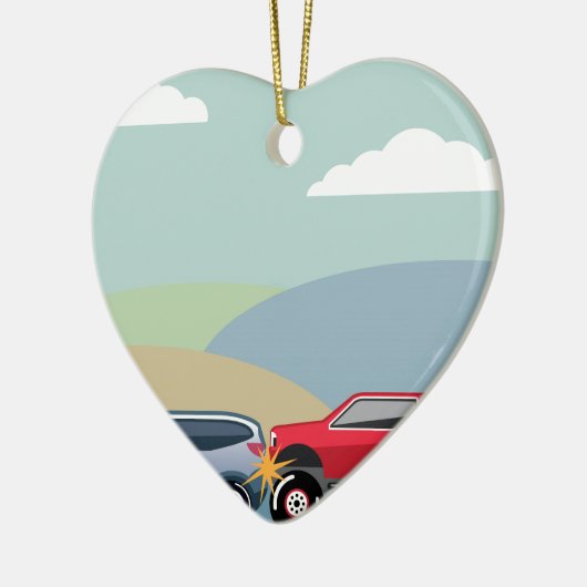 Vector van een voertuig met achteruitrijinrichting keramisch ornament (Links)