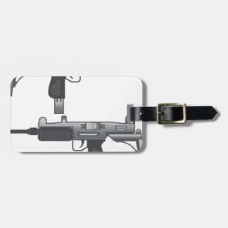 Vector van Uzi-Pistool Bagagelabel