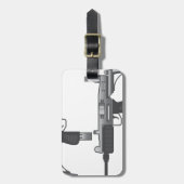 Vector van Uzi-Pistool Bagagelabel (Voorkant verticaal)