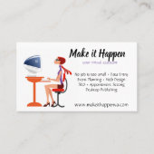 Vector Virtual Assistant-Visitekaartje in retrosti Afsprakenkaartje (Voorkant)