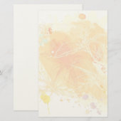 Vector Waterverf Achtergrond & Tropische Bloemen Briefpapier (Voorkant / Achterkant)