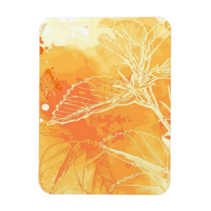 Vector Waterverf Achtergrond & Tropische Bloemen Magneet