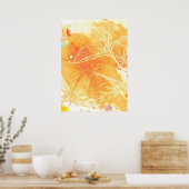 Vector Waterverf Achtergrond & Tropische Bloemen Poster (Keuken)