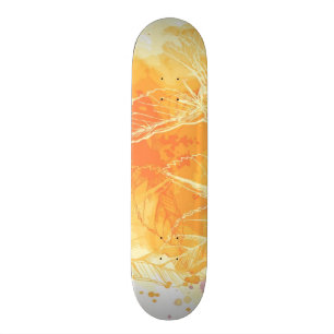 Vector Waterverf Achtergrond & Tropische Bloemen Skateboard