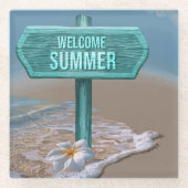 vector welkom zomer glazen onderzetter (Voorkant)